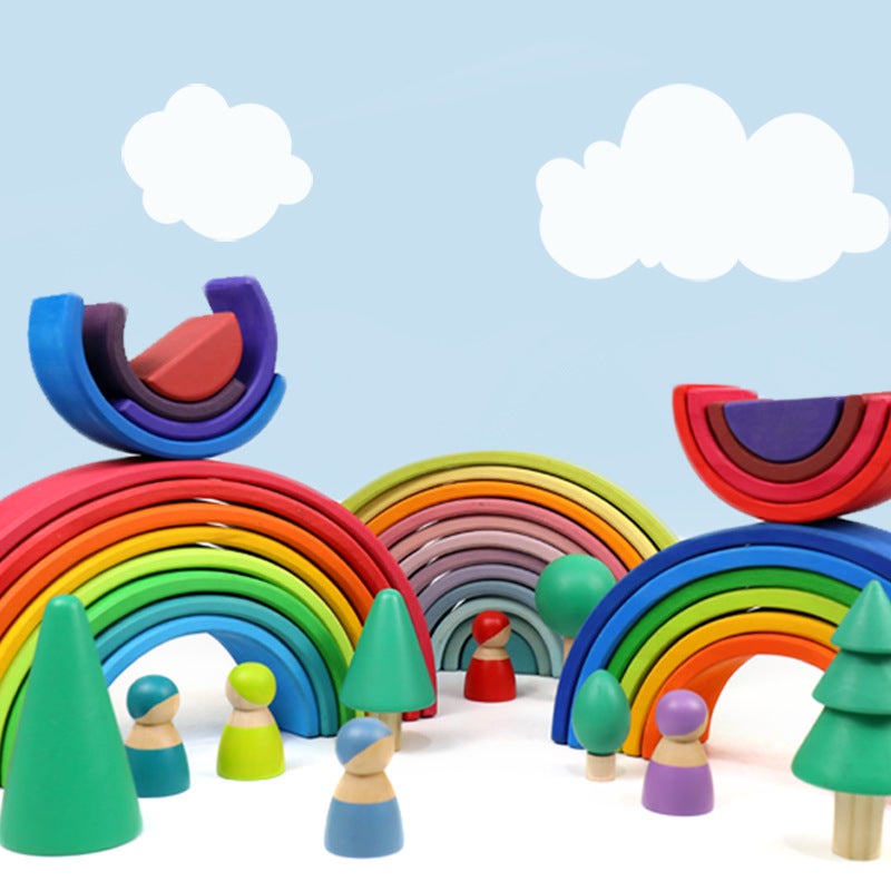 12-Color Macaron Large Rainbow Building Blocks Early Education Educational Toys Kidsren'S Room Decoration Ornaments - Image 2
